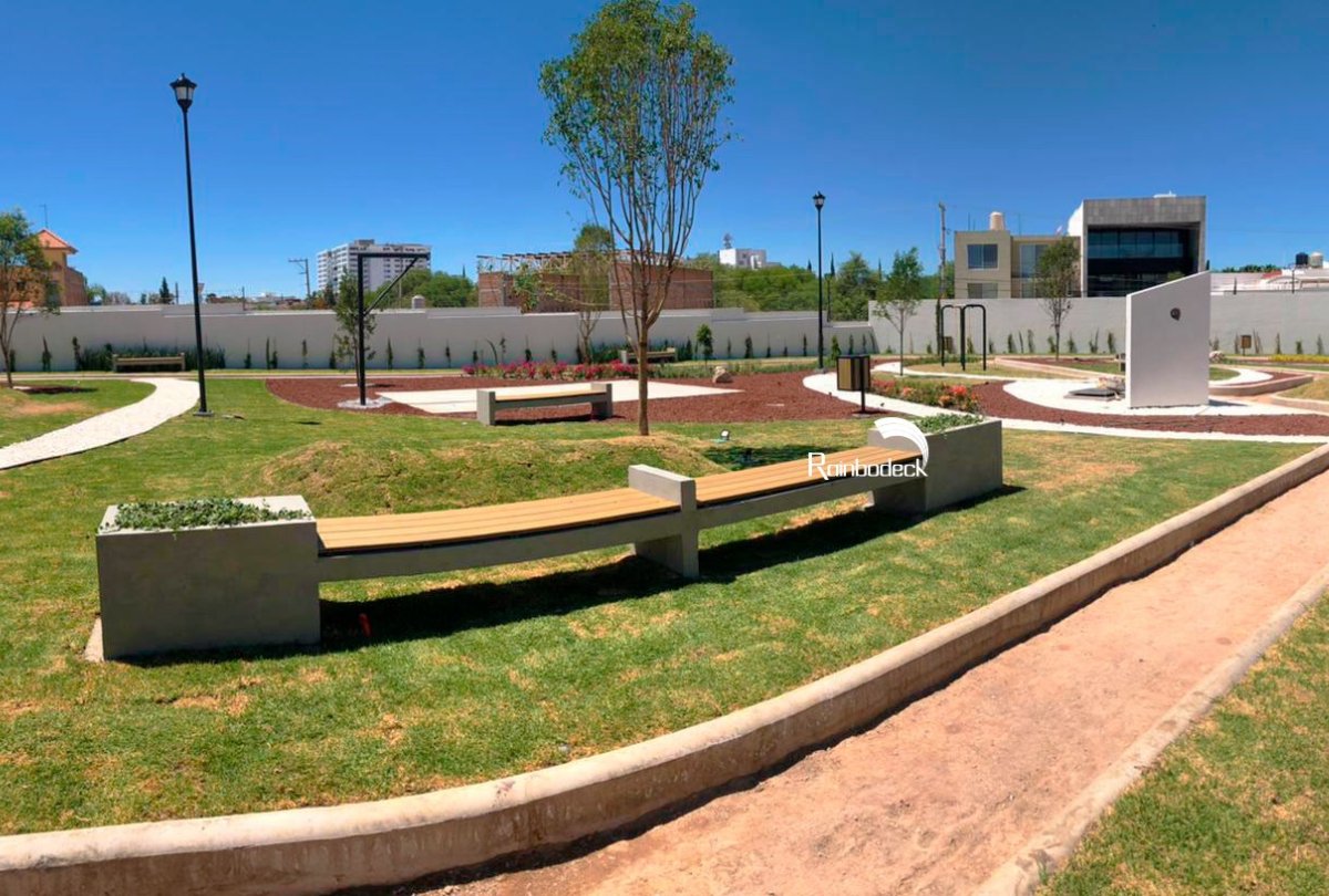 PUBLIC - BENCH,PLANTER AND GARBAGE BIN - COSHIELD DECKING