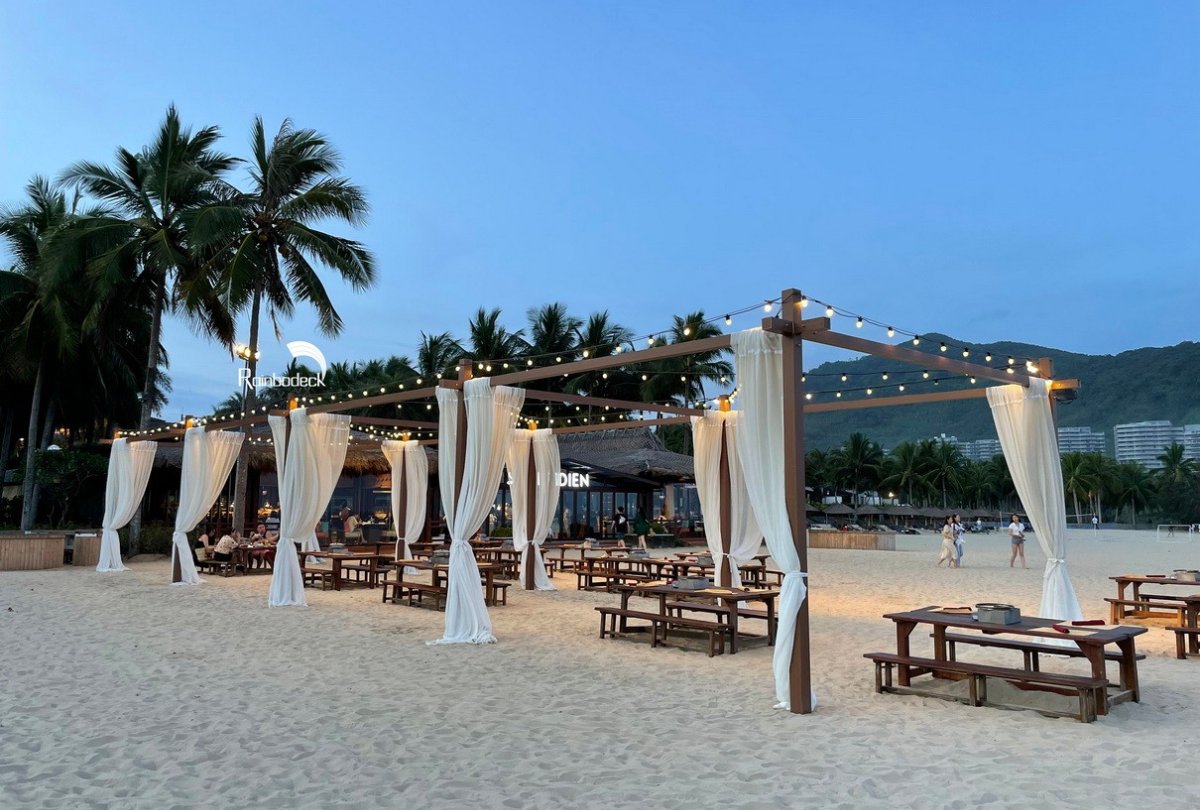 BEACH RESTAURANT - PERGOLA - MODULAR COSHIELD MULTI-BEAM