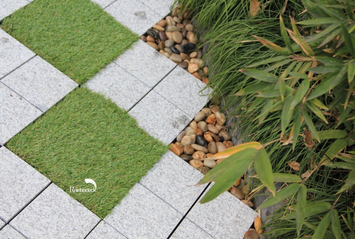 OFFICE - OUTDOOR DECK TILE - R-CLICK NATURAL GRANITE TILE AND TILE TURF